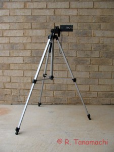 The Bloggie mounted on a tripod