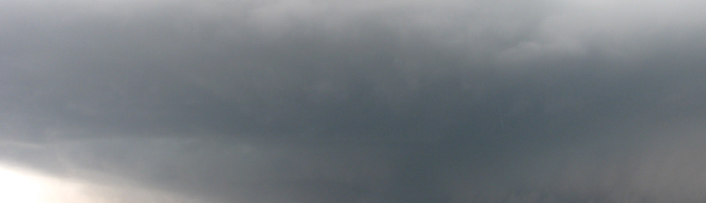 The Elmer - Tipton tornado emerging from the rain at 5:46 p.m